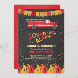 Convite Aniversário do Bombeiro dos Caminhões de Fogo