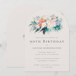 Convite Aniversário do Buquê das Flores Elegantes Modernas
