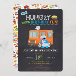 Convite Aniversário do Caminhão de Comida de Chalkboard do