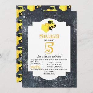 Convite Aniversário do Caminhão de Construção do Carregado