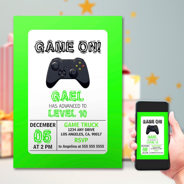 Convite Aniversário do Caminhão do Jogo Verde (Criador carregado)