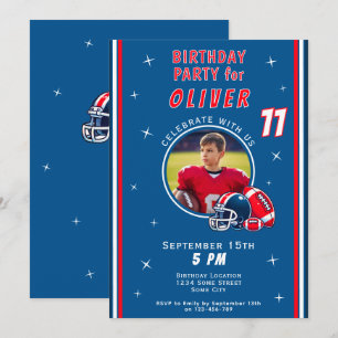 Convite Aniversário do Cartoon de Capacetes de Futebol