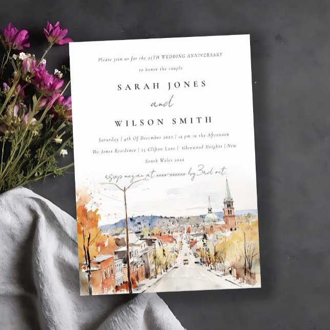 Convite Aniversário do Casamento de Montpelier City Scape  (Criador carregado)