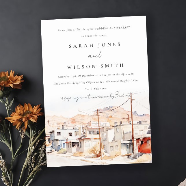 Convite Aniversário do Casamento de Salvamento da Cidade d (Criador carregado)