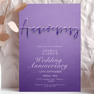 Convite Aniversário do Casamento Roxo