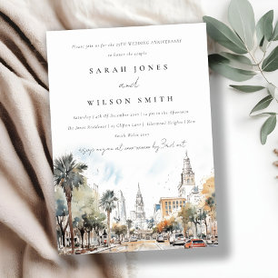 Convite Aniversário do Casamento Skyline da Chic Orlando F