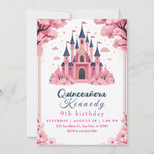 Convite Aniversário do Castelo da Princesa Rosa Caprichosa