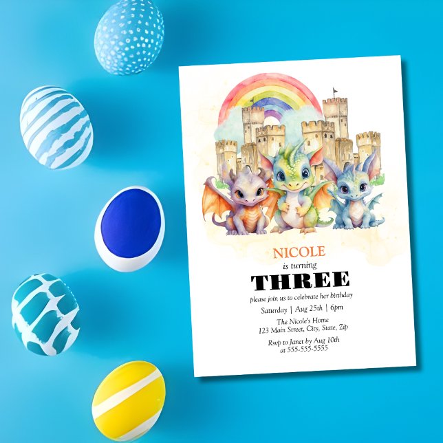 Convite Aniversário do Castelo de Arco-Íris Magnético dos  (Criador carregado)