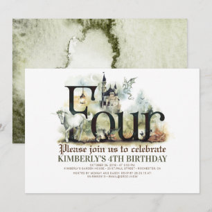 Convite Aniversário do castelo mágico do dragão do