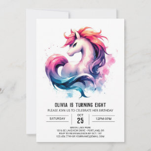Convite Aniversário do Cavalo Personalizado do Pastel