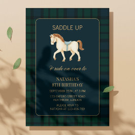 Convite Aniversário do Cavalo Préppy Saddle Up 