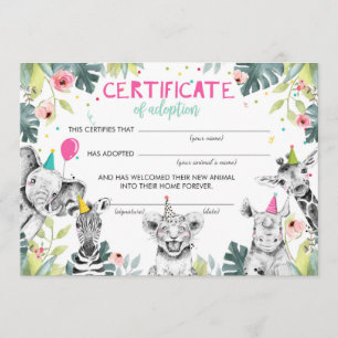 Convite Aniversário do Certificado de Adoção de Animais