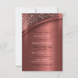 Convite Aniversário do Chá de panela Glitter de Bronze Bur