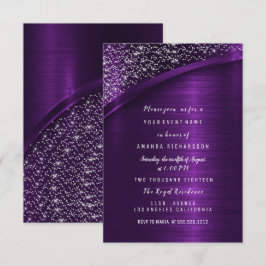Convite Aniversário do Chá de panela Roxo Doce 16t