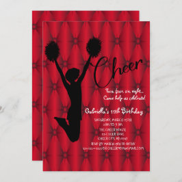 Convite Aniversário do Cheerleader Silouhette Iridescente