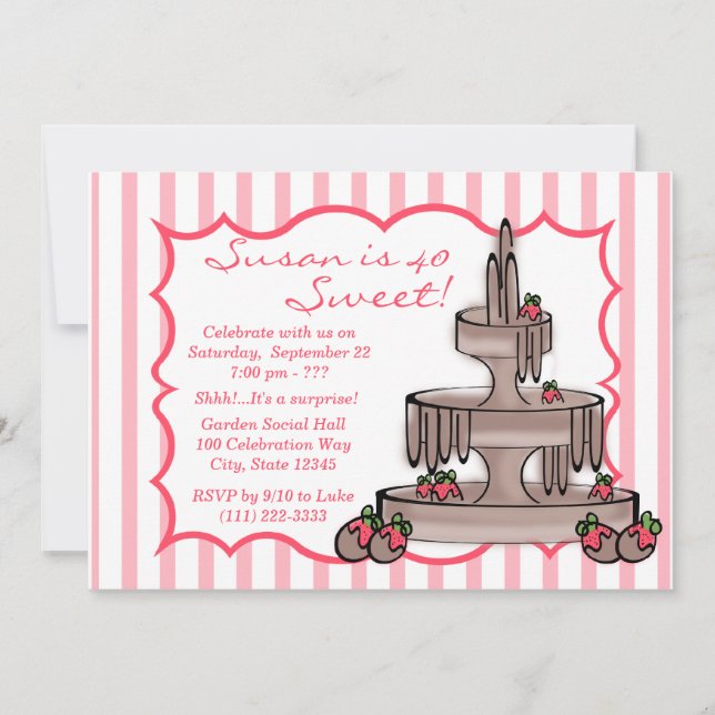 Convite Aniversário do Chocolate Fountain (Frente)