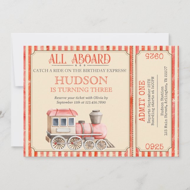 Convite Aniversário do Choo Choo - Festa de Comboio (Frente)