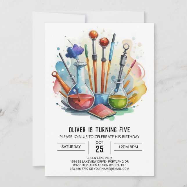 Convite Aniversário do Cientista da Descoberta da Fusão Di (Frente)