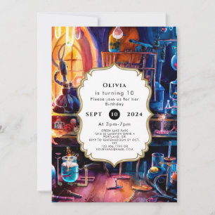 Convite Aniversário do Cientista Mágico Infantil Pastel