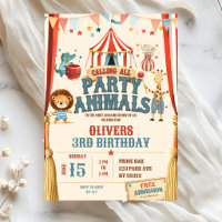 Aniversário do Circo Chamada para Todos os Animais