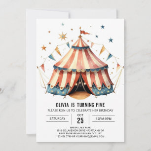 Convite Aniversário do Circo Mágico Infantil Pastel