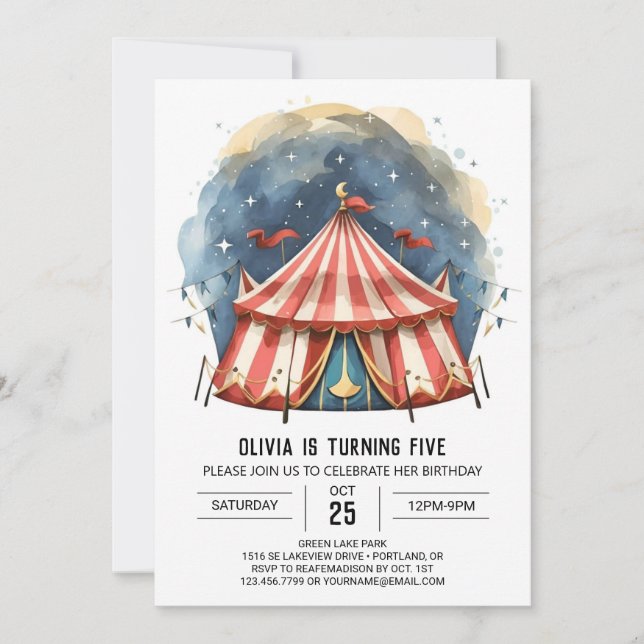 Convite Aniversário do Circo Simples Encantado (Frente)