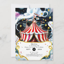 Convite Aniversário do Circus Watercolor Encantado
