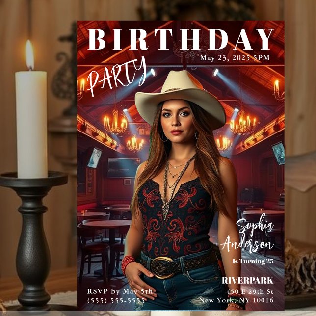 Convite Aniversário do Cobrir da Revista (Magazine Cover Country Birthday Invitation)