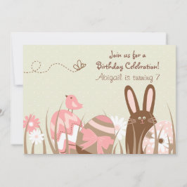 Convite Aniversário do Coelhinho Bonito e Ovos de Páscoa C