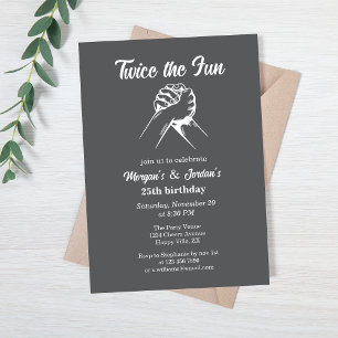 Convite Aniversário do Colégio Moderno Mínimo de Mãos Cinz