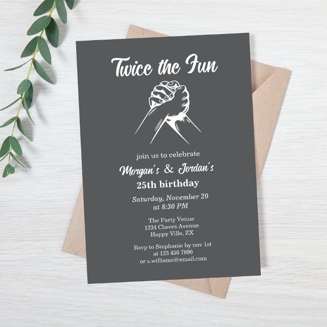 Convite Aniversário do Colégio Moderno Mínimo de Mãos Cinz (Criador carregado)