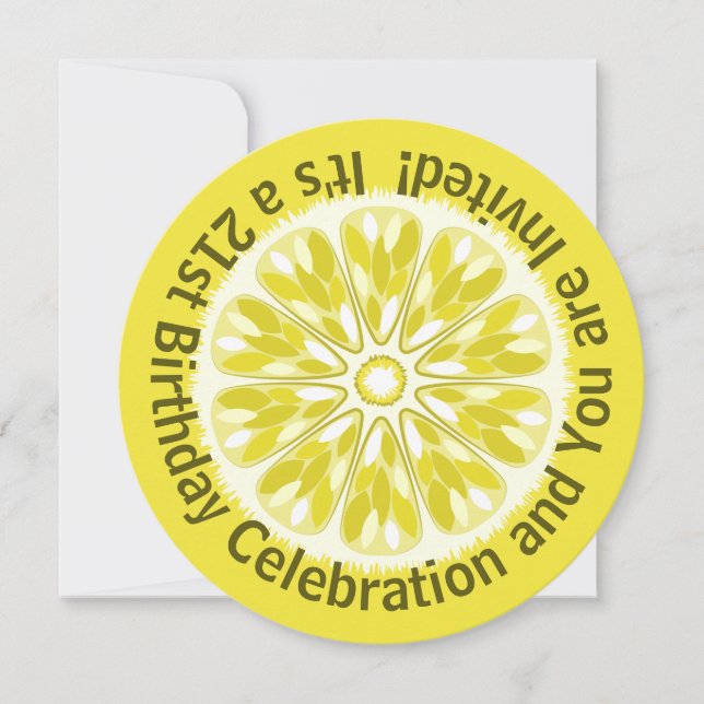 Convite Aniversário do Colorir Citrus Slice Lemon (Frente)