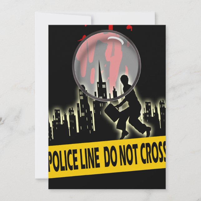 Convite Aniversário do comensal do suspeito do mistério de (Frente)