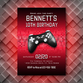 Convite Aniversário do Controlador de Jogo de Vídeo