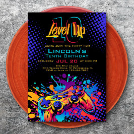 Convite Aniversário do Controlador de Jogos de Vídeo de Ní