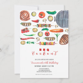 Convite Aniversário do Cookout do CHURRASCO de Verão