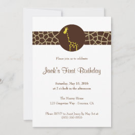 Convite Aniversário do costume do impressão do girafa