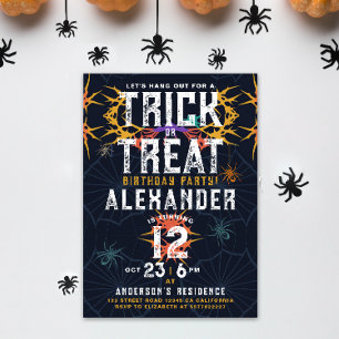 Convite Aniversário do Dia das Bruxas Coloridas Spooktacul