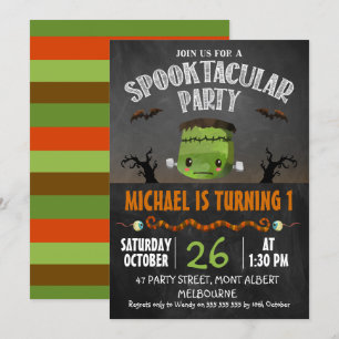 Convite Aniversário do Dia das Bruxas de Halloween Franke