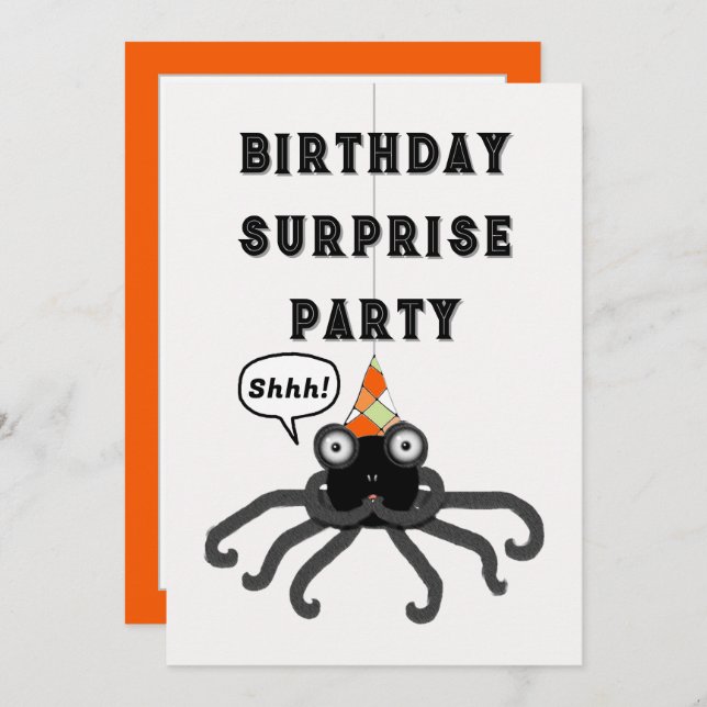 Convite Aniversário do Dia das Bruxas de Outubro do Surpre (Frente/Verso)