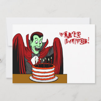 Convite Aniversário do Dia das Bruxas do vampiro de