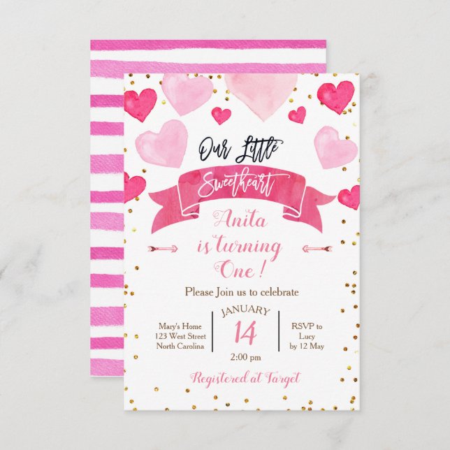 Convite Aniversário do Dia dos Namorados Nosso Pequeno Que (Frente/Verso)