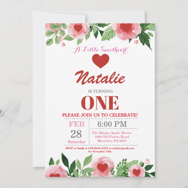 Convite Aniversário do Dia dos Namorados Nosso Pequeno Que (Frente)