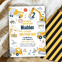 Aniversário do Digger Boy do Caminhão Amarelo de C