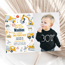 Aniversário do Digger Boy do Caminhão Amarelo de C