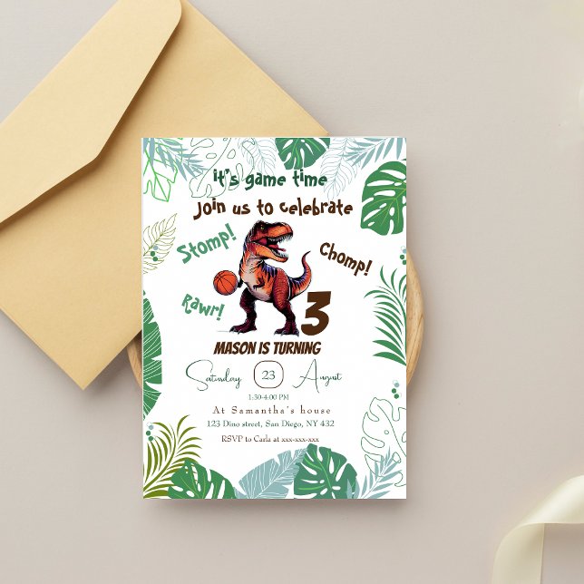 Convite aniversário do Dinossauro (Criador carregado)