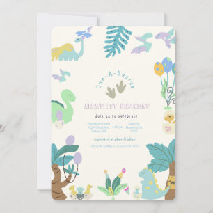 Convite Aniversário do Dinossauro Um-A-Saurus