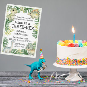 Convite Aniversário do Dinossauro Verde Cinto-Rex