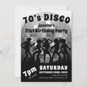 Convite Aniversário do Disco dos anos 70 Bola de Gardolo