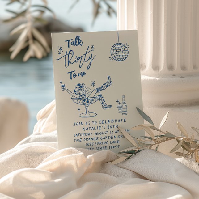 Convite Aniversário do Diversão Costeira da 30 Blue-Hand D (Criador carregado)